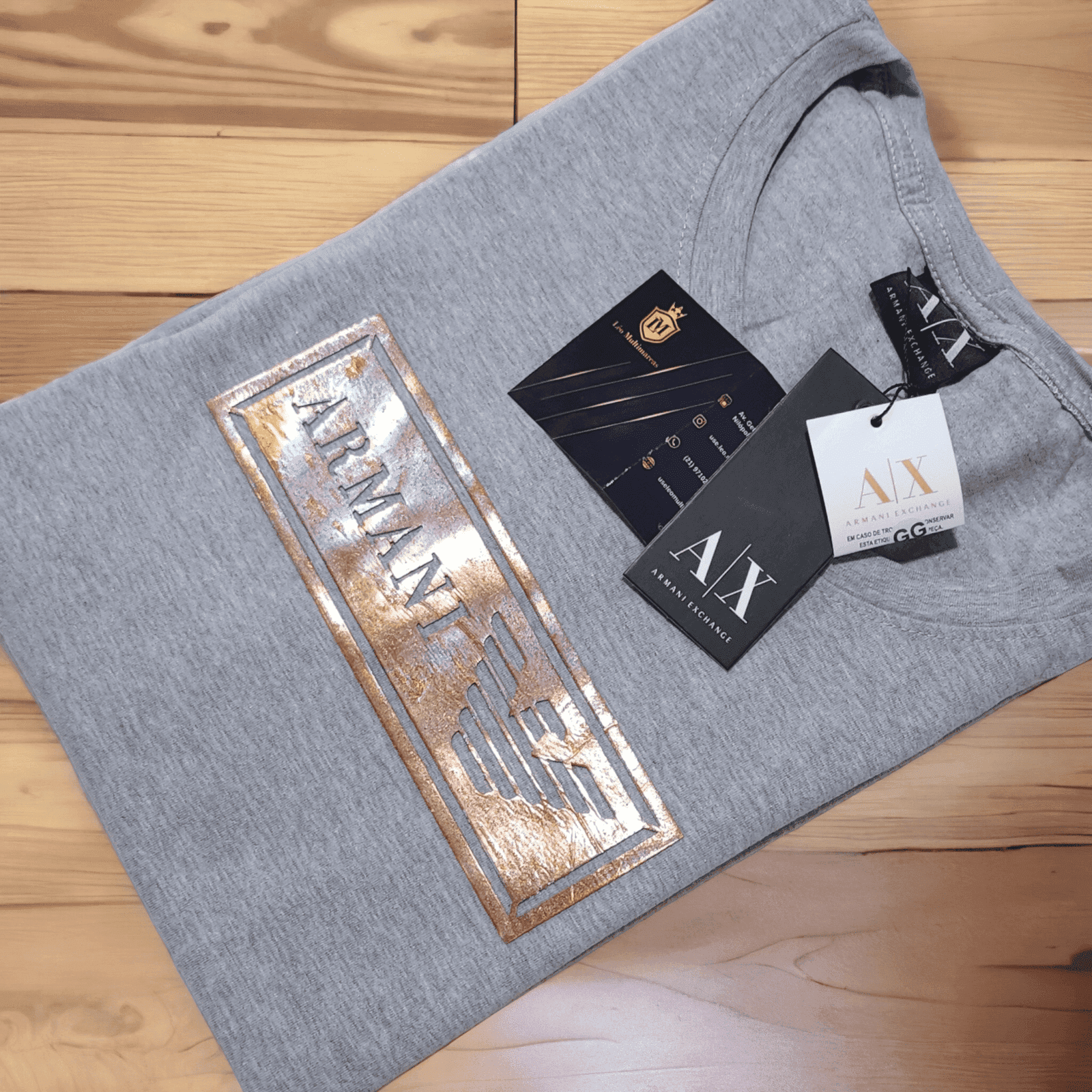 Camisa Armani Exchange GG Peruana 40.1 com Elastano