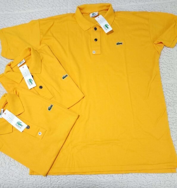 Camisa Gola Polo Lacoste Masculina Piquet Amarelo Gg